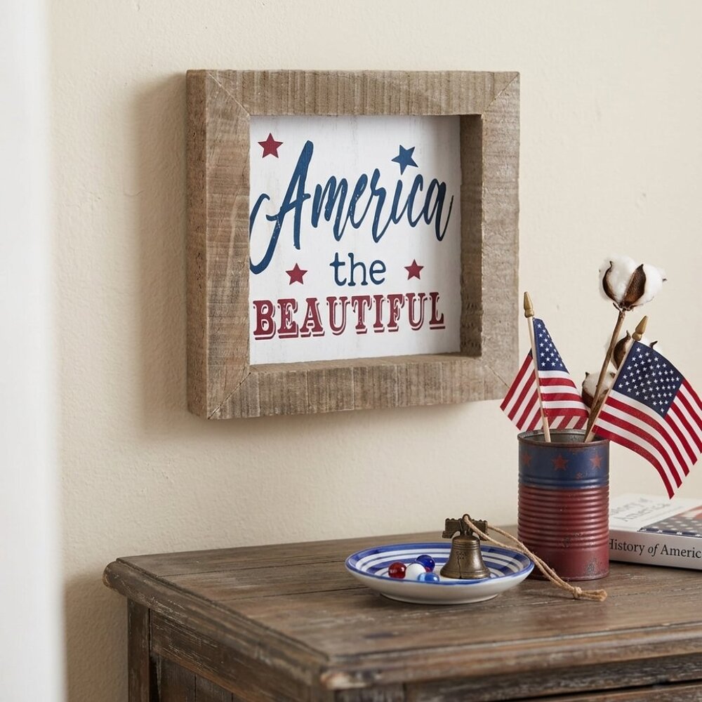 America the Beautiful Wood Wall Decoration Home Decor 4th of July Gift